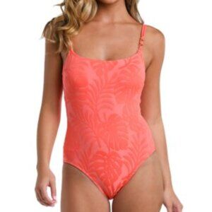 NWT! La Blanca Coral Island Palm Tummy Control One Piece Swimsuit NEW!